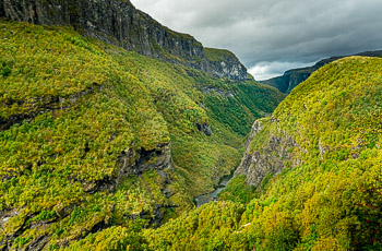 Aurlund Valley, Norway | Glacially carved Aurlandsdalen  shows the first hint of Autumn.