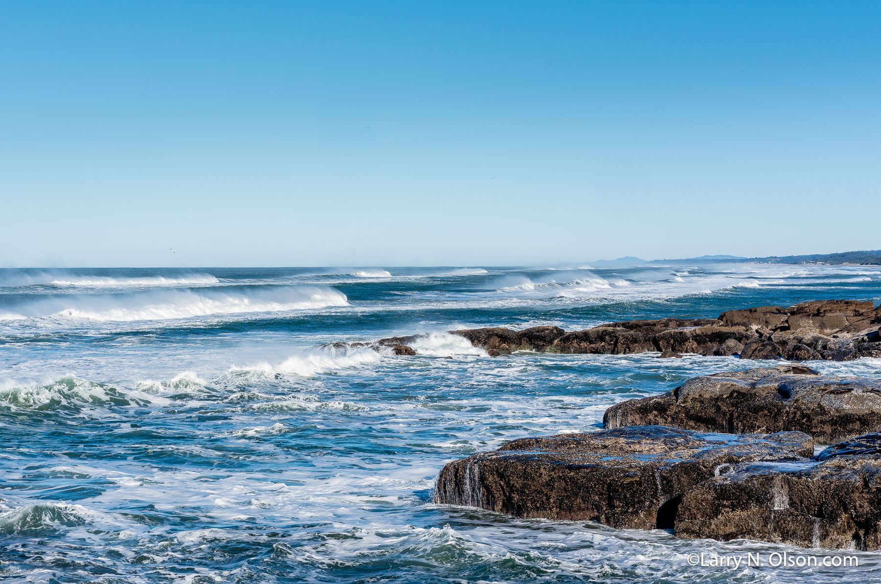 Winter Surf, Yachats, OR | Windblown Surf at Yachats, OR