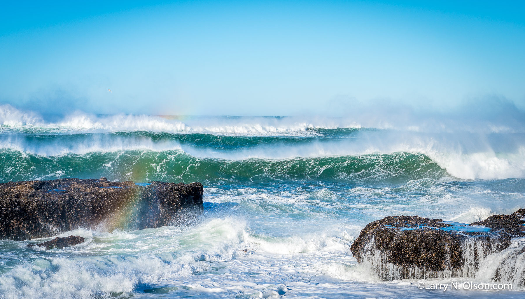 Winter Surf, Yachats, OR | Windblown Surf at Yachats, OR