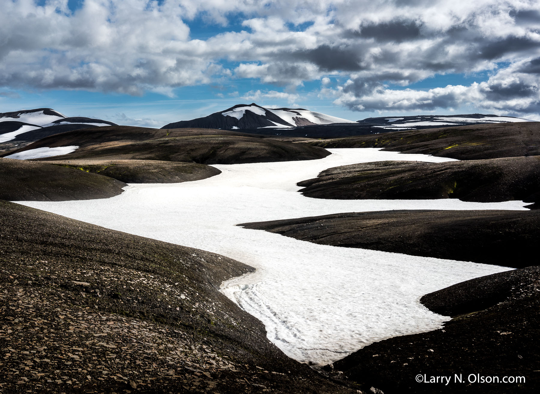 Glacier Remnant , Landmannalaugar, Iceland | Snowfield and Glacier Remnant , Landmannalaugar, Iceland