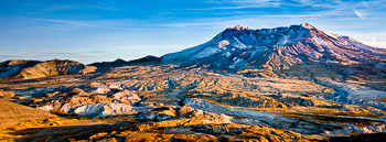 Mount St. Helens National Volcanic Mounument #2, WA | The devastated flanks of the mountain and crater show spectacular erosion patterns and vegetative life returning.