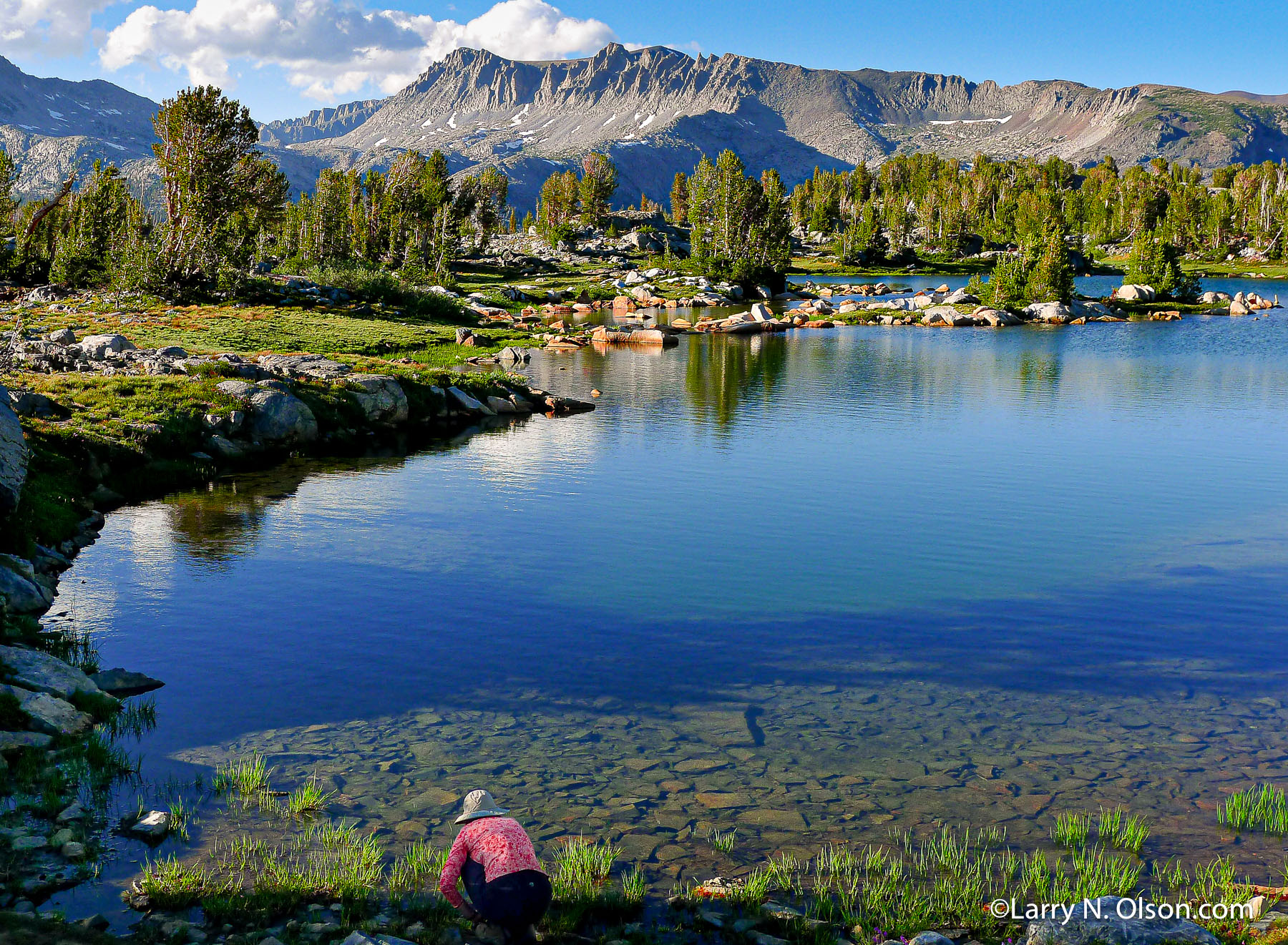 Ansel Adams Wilderness. | Getting a drink before Island Pass, in the Ansel Adams Wilderness.