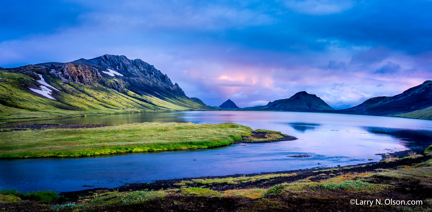 Alftavatn, Iceland | Clearing storm at twilight, highlands lake, Iceland.