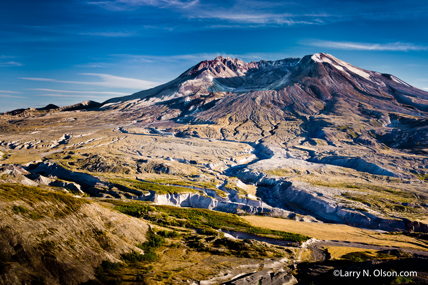 Mount St. Helens National Volcanic Mounument #1, WA | The devastated flanks of the mountain and crater show spectacular erosion patterns and vegetative life returning.