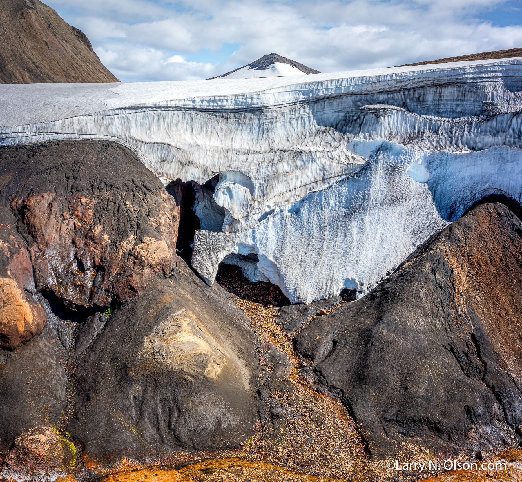 Glacier headwall , Landmannalaugar, Iceland | Glacier headwall on the Landmannalaugar, Iceland