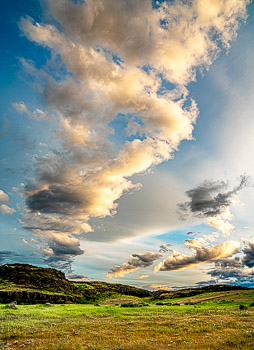 Clouds, Columbia Hills State Park, WA | Sunset Clouds,and meadow, Columbia Hills State Park, WA