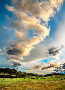 Clouds, Columbia Hills State Park, WA | Sunset Clouds,and meadow, Columbia Hills State Park, WA