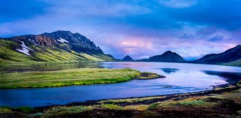 Alftavatn, Iceland | Clearing storm at twilight, highlands lake, Iceland.