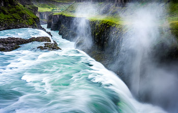 Gullfoss, Iceland | Interesting glacial rivers make hiking the  in Iceland very unique.