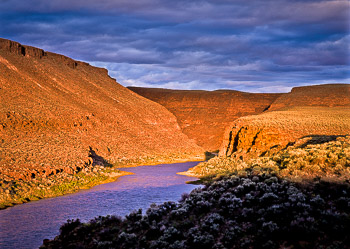 Owyhee River, OR | Storm light breaks on the Owyhee River in SE Oregon.