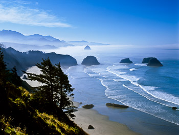 Crescent Beach,  Cannon Beach #1, Ecola State Park, OR, #67802 | Surf gently rolls onto the beach.