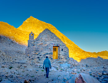 John Muir Pass, Kings Canyon National Park, CA | Going to look inside the hut at sunrise.