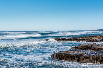Winter Surf, Yachats, OR | Windblown Surf at Yachats, OR