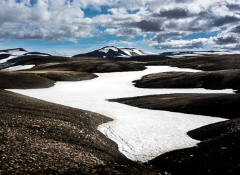 Glacier Remnant , Landmannalaugar, Iceland | Snowfield and Glacier Remnant , Landmannalaugar, Iceland