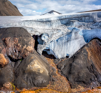 Glacier headwall , Landmannalaugar, Iceland | Glacier headwall on the Landmannalaugar, Iceland