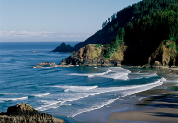 Indian Beach, Ecola State Park, OR | Tillamook Head shelters the cove here and surf rolls onto the sandy beach.